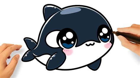 CÓMO DIBUJAR UNA BALLENA ORCA KAWAII FACIL YouTube