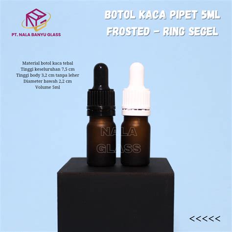 Jual Botol Kaca Pipet 5ml Coklat Amber Doff Frosted Ring Segel