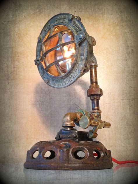 Hand Made Found Object Steampunk Sculpture Lamp By Retro Steam Works