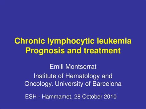 Ppt Chronic Lymphocytic Leukemia Prognosis And Treatment Powerpoint