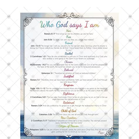 Who God Says I Am Printable - Printable Worksheet