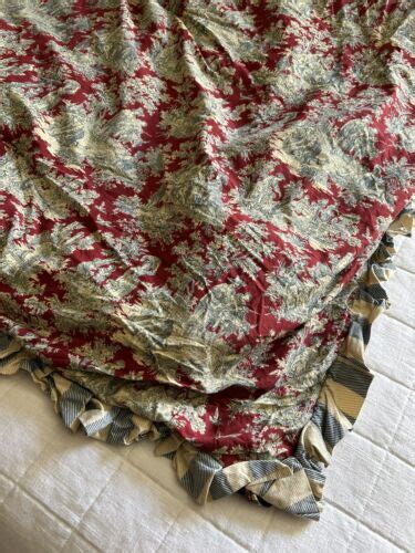 Waverly Sanctuary Rose Heritage Comforter Blue Floral Red Toile King