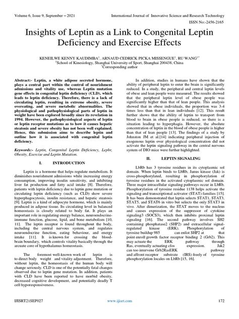 Insights Of Leptin As A Link To Congenital Leptin Deficiency And