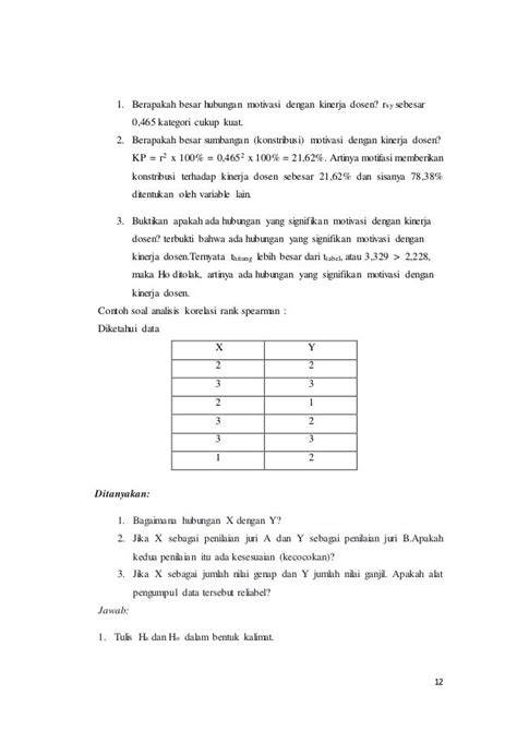 Contoh Soal Uji Korelasi Rank Spearman Dengan Spss Lembar Edu