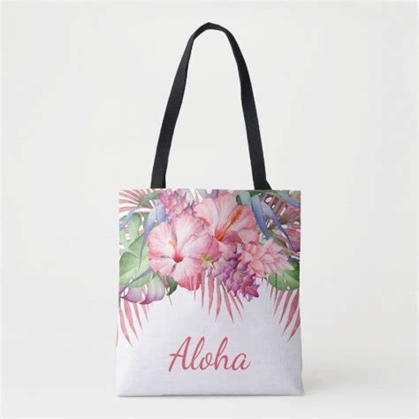 Aloha Tropical Floral Tote Bag Zazzle Bolsas De Tela Pintadas