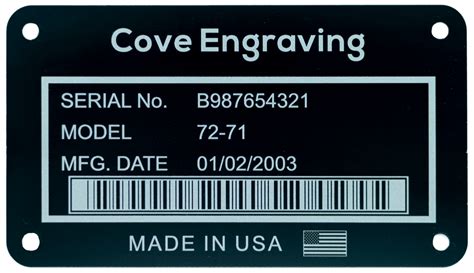 Anodized Aluminum Nameplate – Cove Engraving