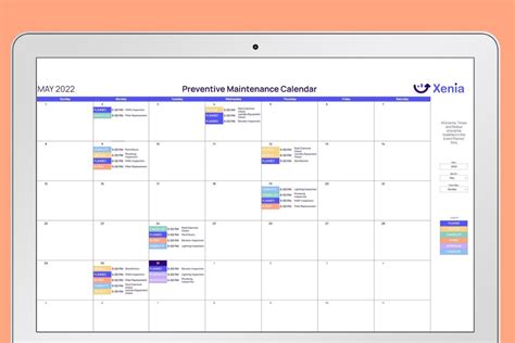 Preventive Maintenance Calendar | Free Tools by Xenia