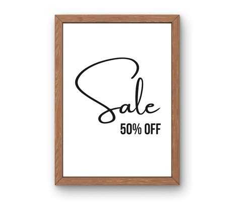 50 Off Sale Sign 50 Percent Discount Signage Modern Retail Store