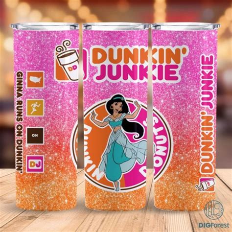 Disney Jasmine Princess Dunkin Junkie Png Tumbler Wrap Aladdin Dunkin