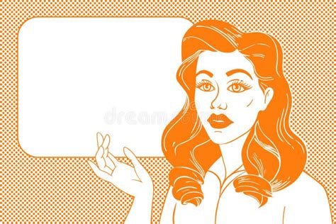 Pop Art Woman And Empty Speech Bubble Stock Vector Illustration Of