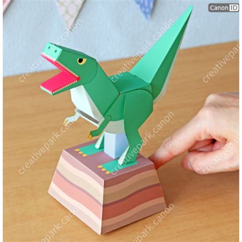 Jual DINO TYRANNOSAURUS BISA BERGERAK Papercraft Miniatur Action Figure