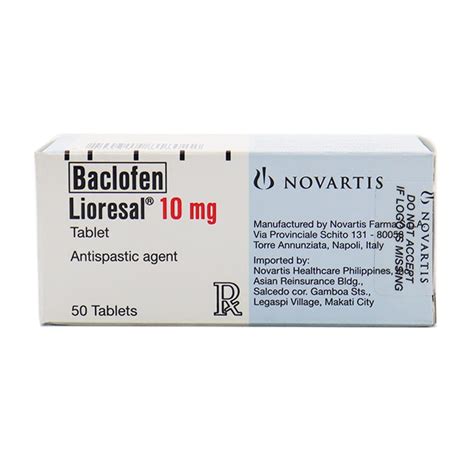 Lioresal Baclofen 10mg Tablet 1s Price In The Philippines Medsgo