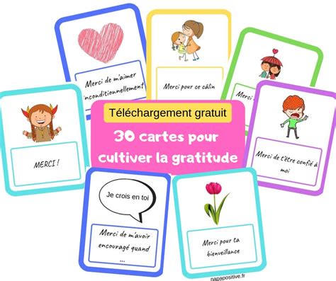 30 cartes de gratitude à partager autour de soi