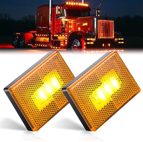 Amazon TRUE MODS 2pc 2 5 Amber LED Trailer Marker Light W Black