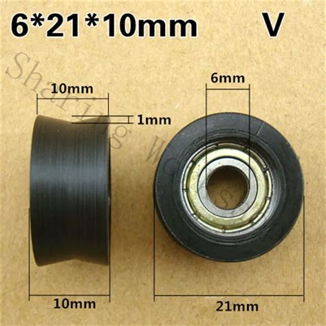 6x21x10mm Nylon Plastic Pulley Injection Molding Roller Bearings Wheel