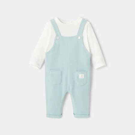 Salopette en coton nid d abeille avec t shirt intégré naissance ABSORBA