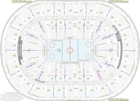 Boston TD Garden seating plan - Boston Bruins NHL hockey game rink ...