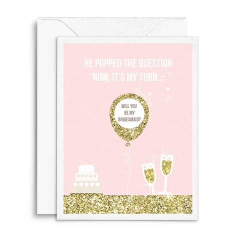 Will You Be My Bridesmaid Pink Champagne Scratch Off Proposal Cards