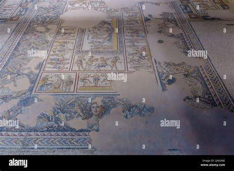 View Of An Ancient Roman Era Mosaic Floor Of The Dionysus House In