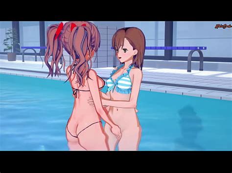 Misaka Mikoto Strapon Fucks Shirai Kuroko In A Swimming Pool A Certain Magical Index Hentai
