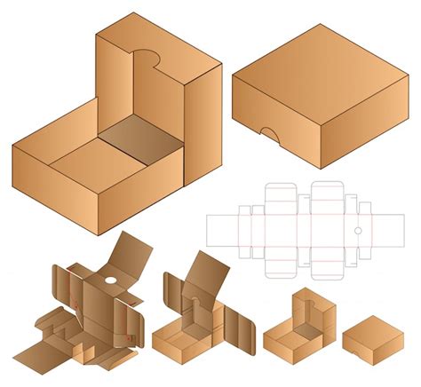 Plantilla De Troquelado De Caja Vector Premium