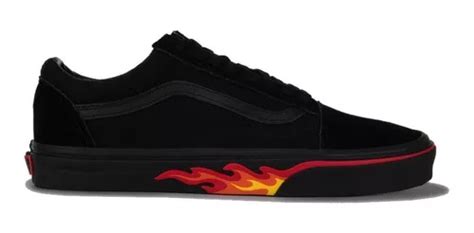 Tenis Vans Old Skool Flame Wall Unisex Skate Sport Caminar Cuotas Sin