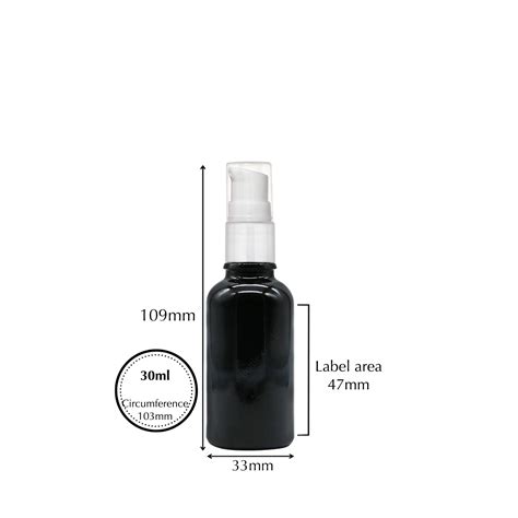 30ml Black Glass Serum Bottle With White Lotion Pump Some Bottle