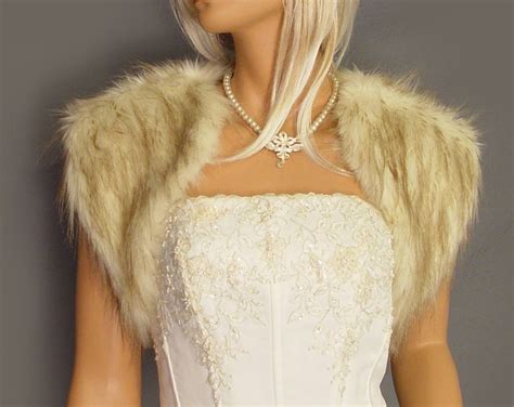 Cream Beige Ivory Champagner Long Haired Faux Fur Shrug Wrap Etsy