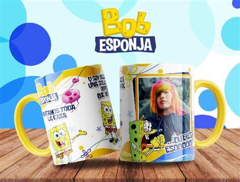 Plantillas Para Sublimar Tazas De Bob Esponja Con Editables Y Mockups