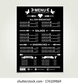 Cafe Menu Template Designvector Illustration Stock Vector (Royalty Free ...