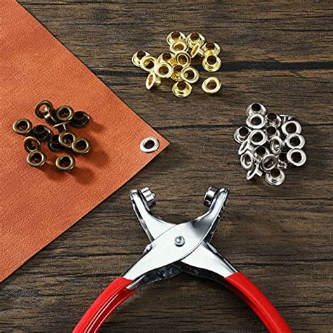 Grommet Eyelet Plier Set Eyelet Hole Punch Pliers Kit With 300 Metal