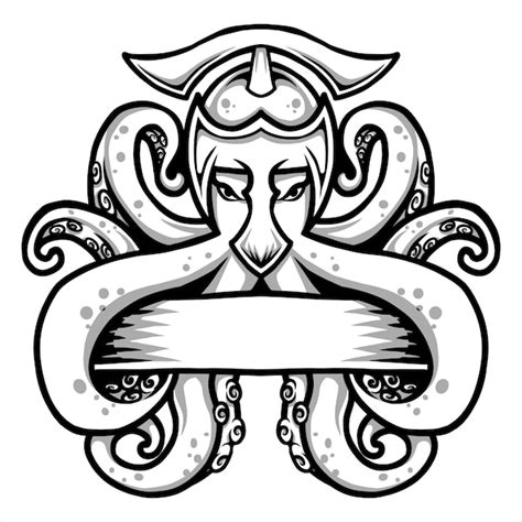 Diseño de contorno vectorial del logotipo Kraken Vector Premium