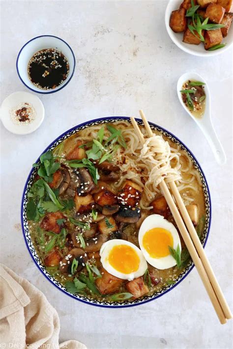 Tahini Miso Ramen With Crispy Tofu Dels Cooking Twist