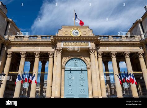 Facade of the French National Assembly building, also called Palais ...