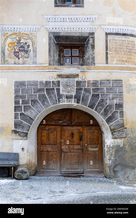 House Entrance Door Window Historic House Sgraffito Facade