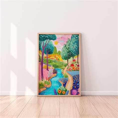 Abstract Pink Forest Wall Art, Colorful Wall Art, Abstract Wall Art ...