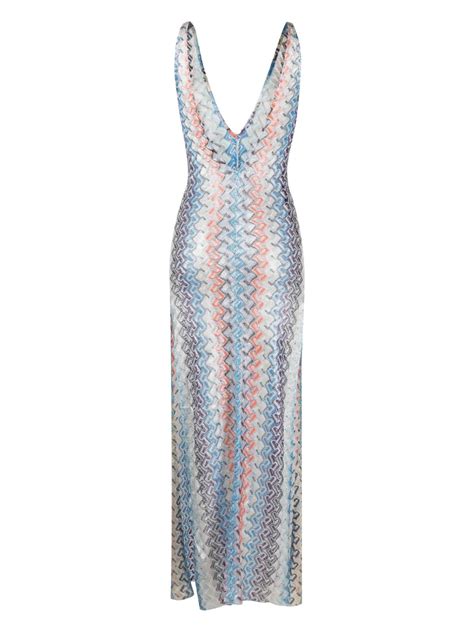 Missoni Zigzag Print V Neck Dress Farfetch