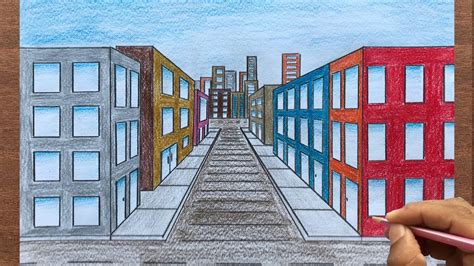 How To Draw A Town Using Point Perspective Point Perspective