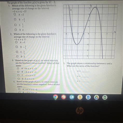 The Graph Of The Function G X Is Given For 1 5 1 Which Of The