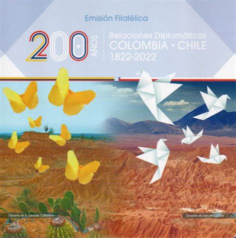 Emisión Postal “colombia Chile 200 Años De Relaciones Diplomáticas 1822 2022” Afitecol