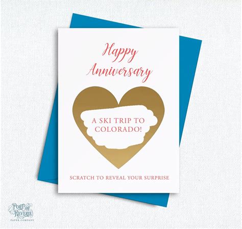 Scratch Off Anniversary Card For Surprise Or T Reveal Card With