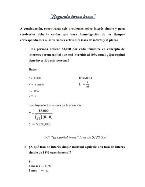 Tarea Matem Tica Financiera Pdf