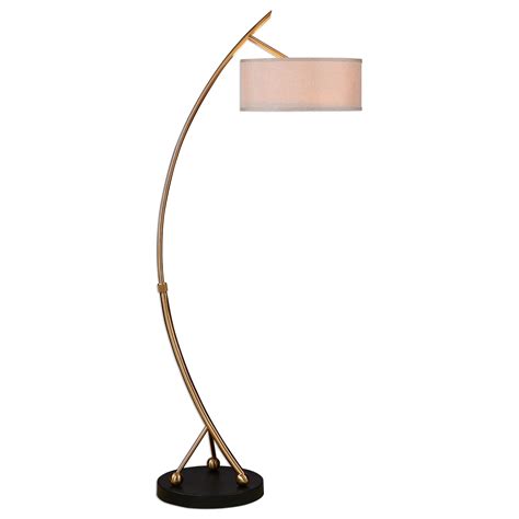 Uttermost Floor Lamps Vardar Curved Brass Floor Lamp Stuckey