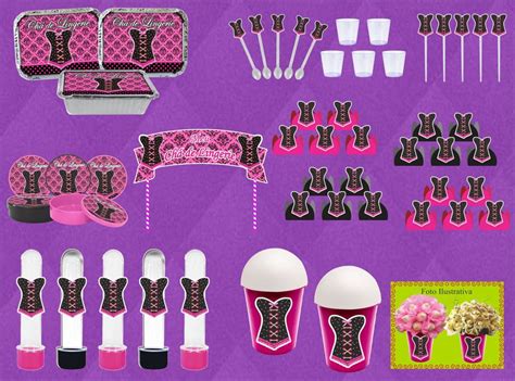 Kit Chá de Lingerie pink e preto peças pessoas Elo