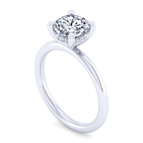 Mercer Solitaire Hidde Halo Engagement Ring Setting | Gage Diamonds