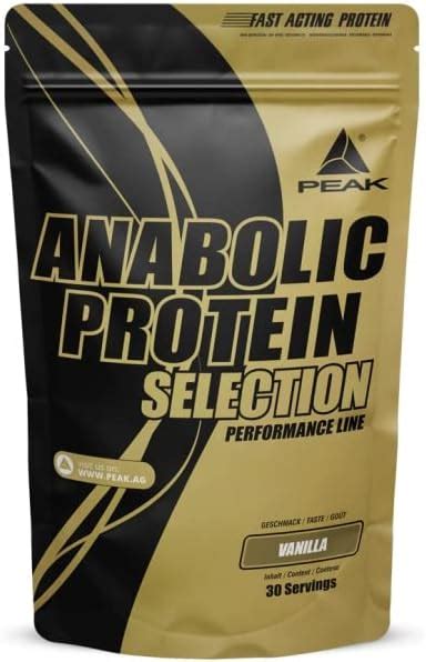 Peak Anabolic Protein Selection 900g Geschmack Vanilla I 30 Portionen I Proteinquelle Whey