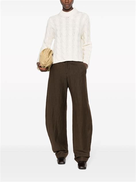 Theory Mock Neck Cable Knit Jumper Farfetch