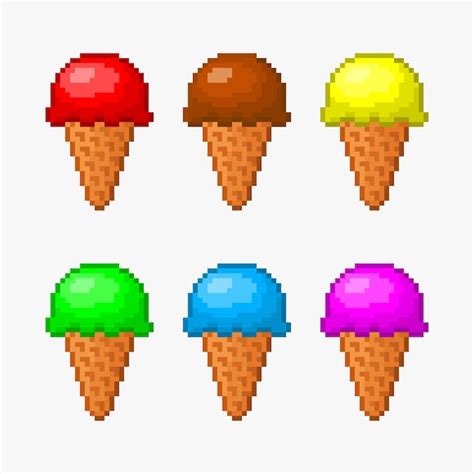 Premium Vector Ice Cream Collection Pixel Art