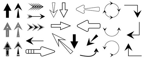 black arrow vector icon pack  vector art  vecteezy