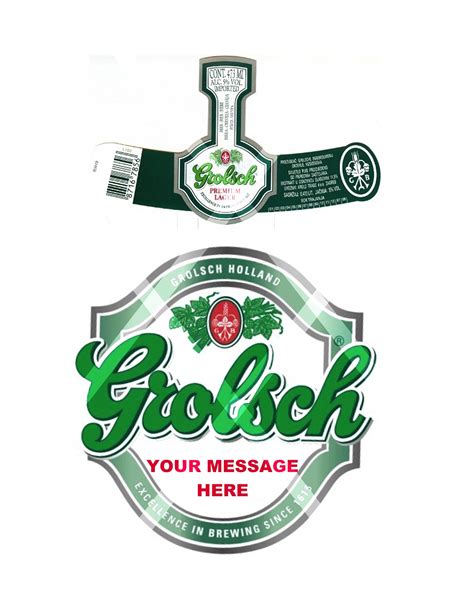 Grolsch beer can/bottle labels and matching cupcake toppers